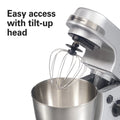Hamilton Beach 4 Quart Stand Mixer for Kitchen, 7 Speeds, Tilt Head, Dough Hook, Whisk & Flat Beater, White